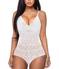 V-Neck Lace Shapewear Bodysuit for Women – Adjustable Straps, Tummy Control & Butt Lifter