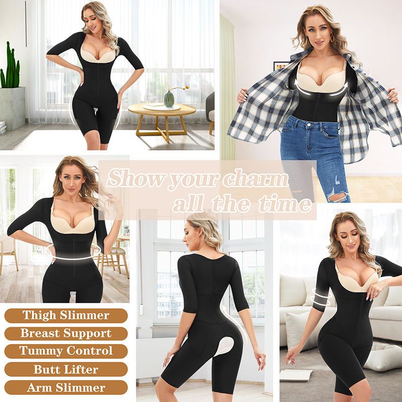 High-Quality Women’s Postoperative Bodysuit – Post Surgery Compression Garment, Firm Tummy Control Full Body Shapewear