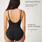 Breathable Tummy Control Slimming Butt Lifter Body Shaper – V-Neck Backless Bodysuit with Built-in Bra for Women