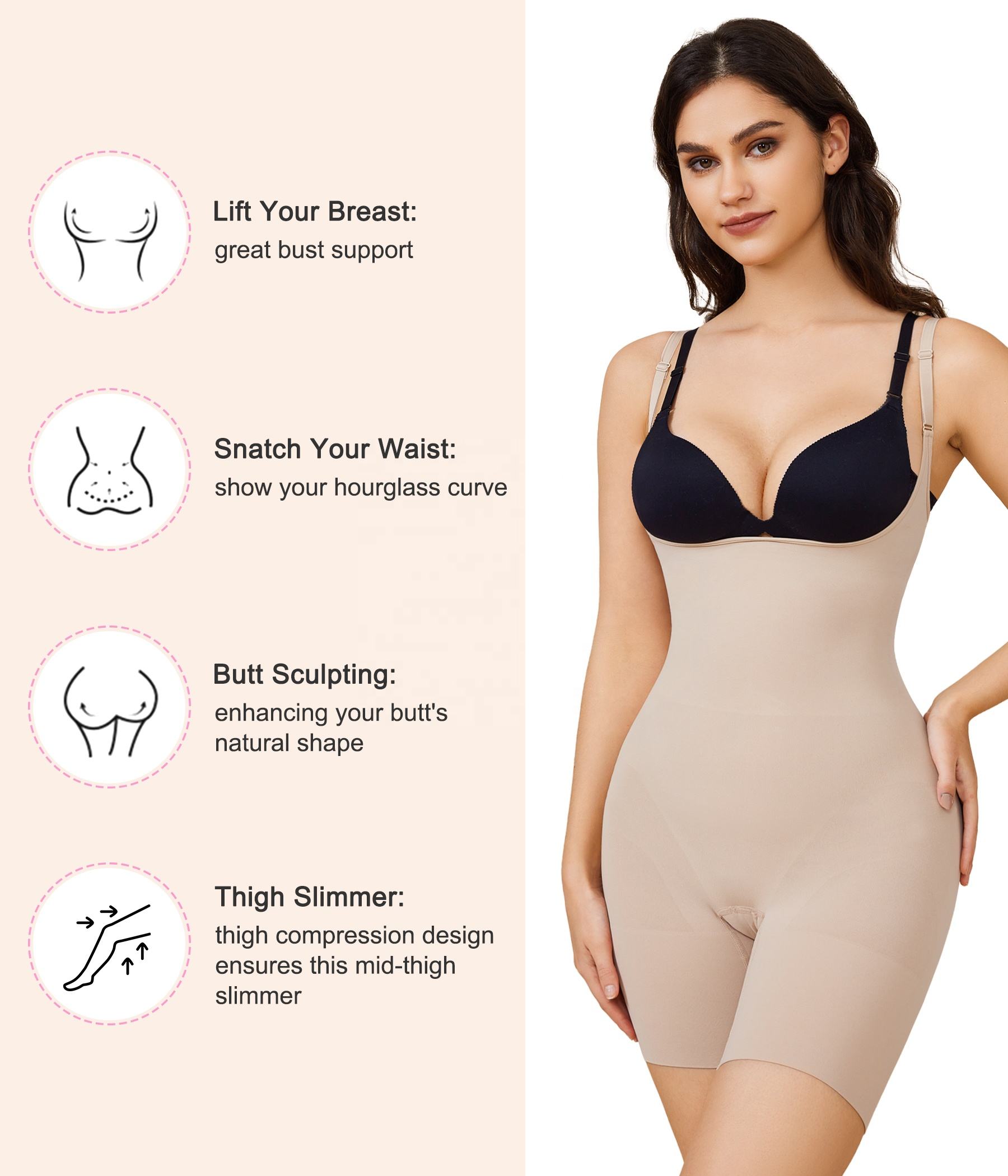 Firm Compression Tummy Control & Butt Lifter Full Body Shaper