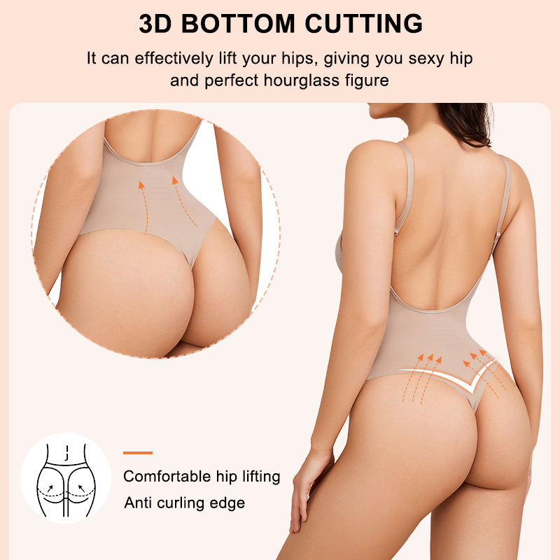 Women’s Backless Shapewear Bodysuit – Seamless Tummy Control Corset Lingerie Body Shaper