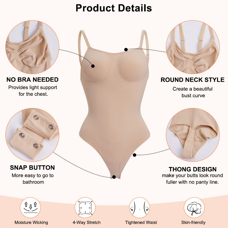 Women’s Backless Shapewear Bodysuit – Seamless Tummy Control Corset Lingerie Body Shaper