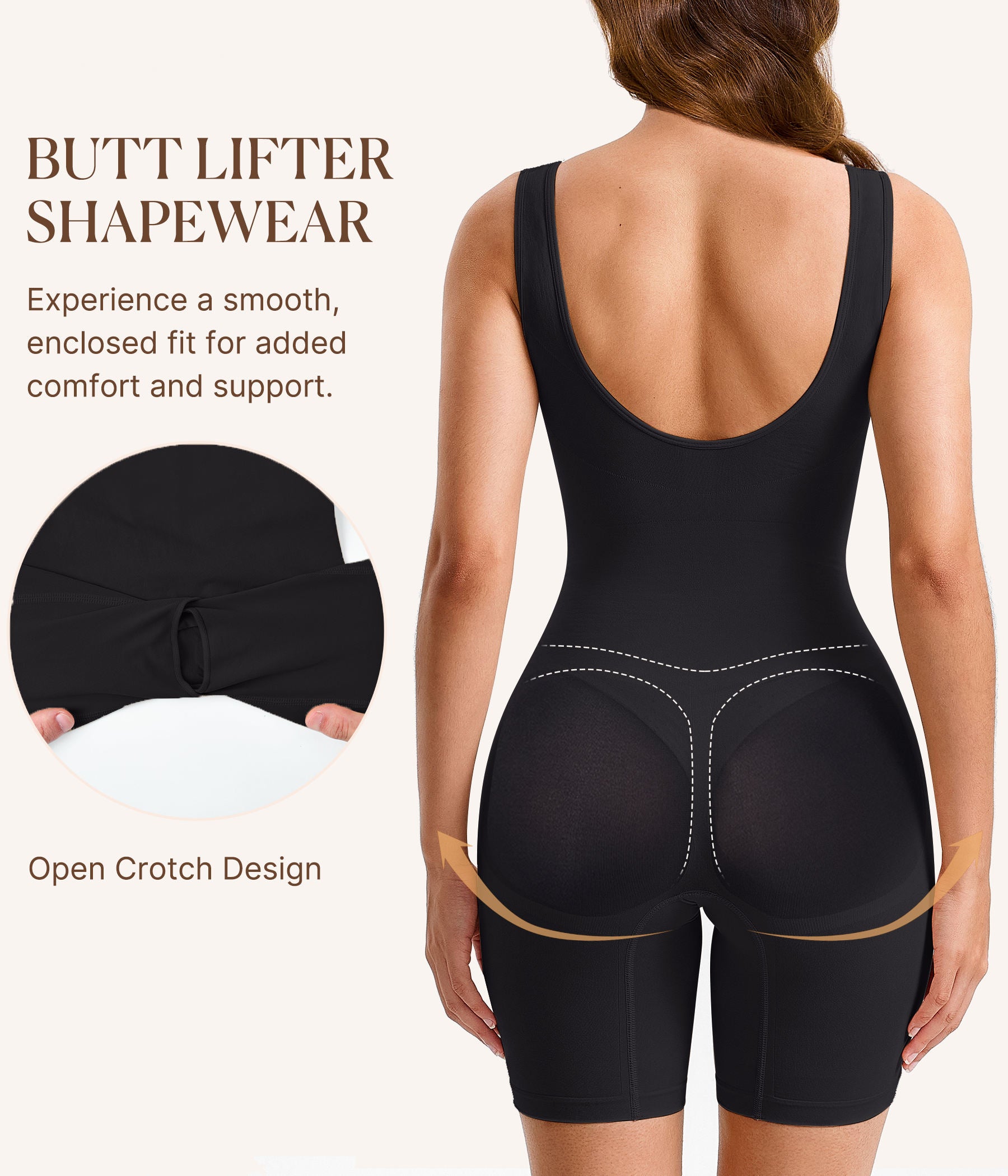 Women’s Seamless Bodysuit Shapewear – Plus Size Tummy Control Shorts Body Shaper with Back Support