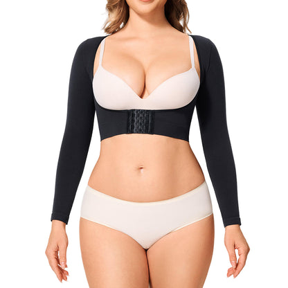 Women’s Long Sleeve Shapewear Top – High Compression Seamless Arm & Tummy Control Slimming Shirt