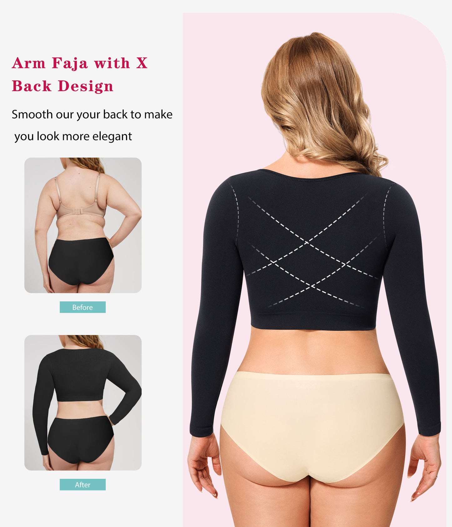 Women’s Long Sleeve Shapewear Top – High Compression Seamless Arm & Tummy Control Slimming Shirt
