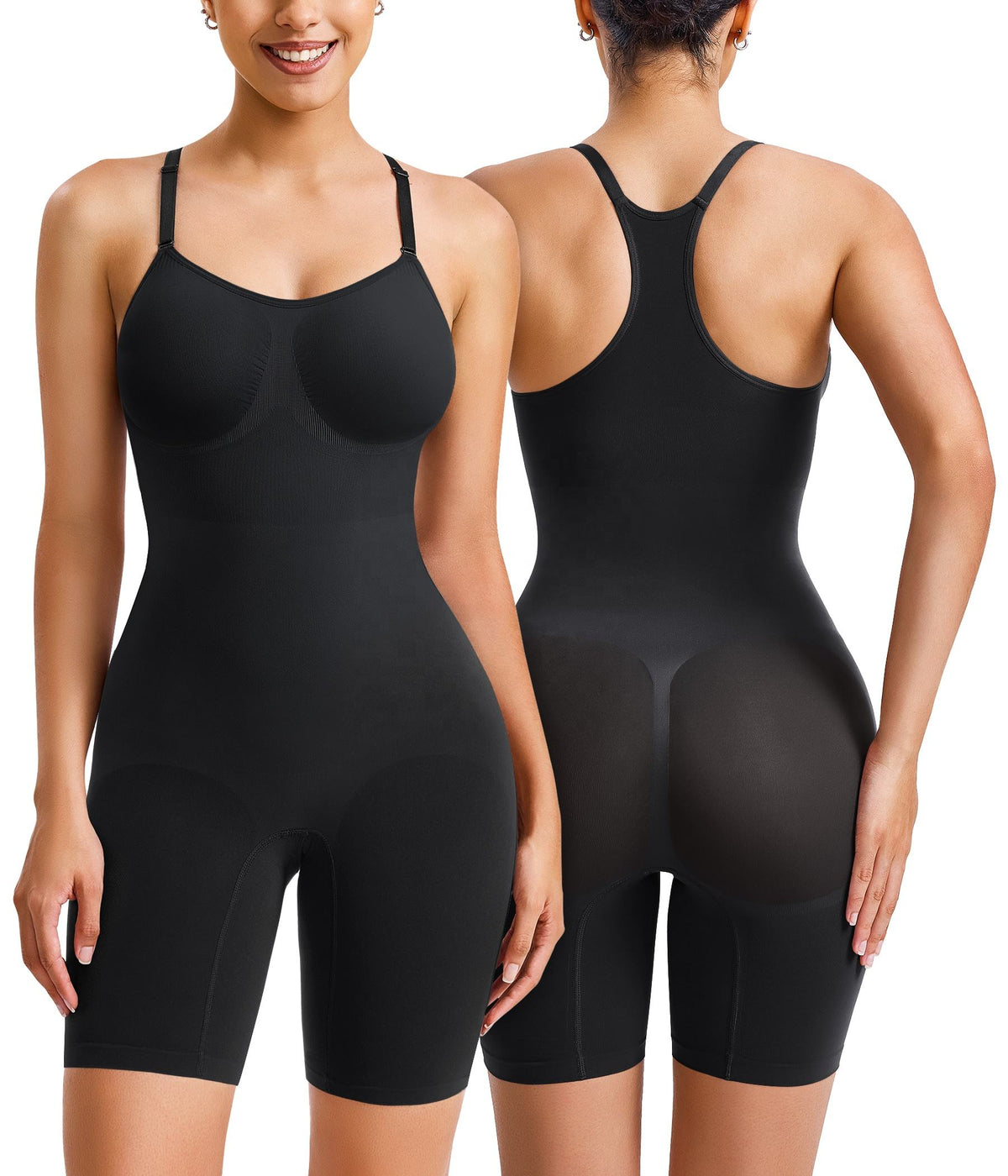 Women’s Seamless Bodysuit Shapewear – Racerback Full Body Shaper with Tummy Control & Butt Lifter