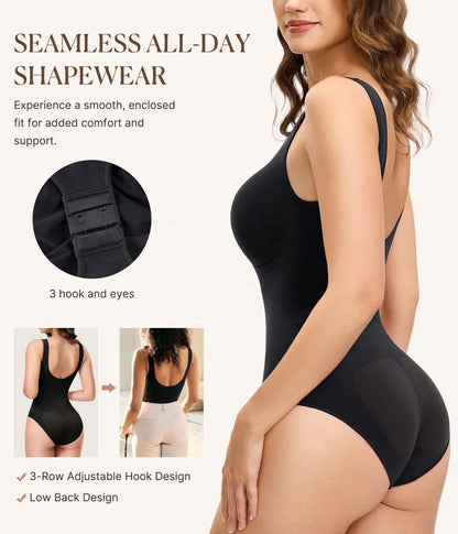 Backless Shapewear Bodysuit for Women – Seamless Tummy Control Waist Trainer Faja Body Shaper
