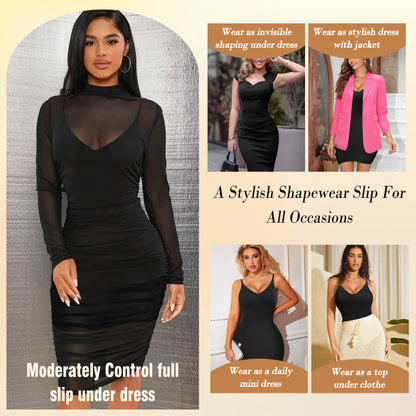 Tummy-Control Shaper Slip Dress
