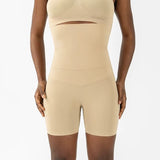 High waisted shapewear shorts with thigh slimmer and butt lift.