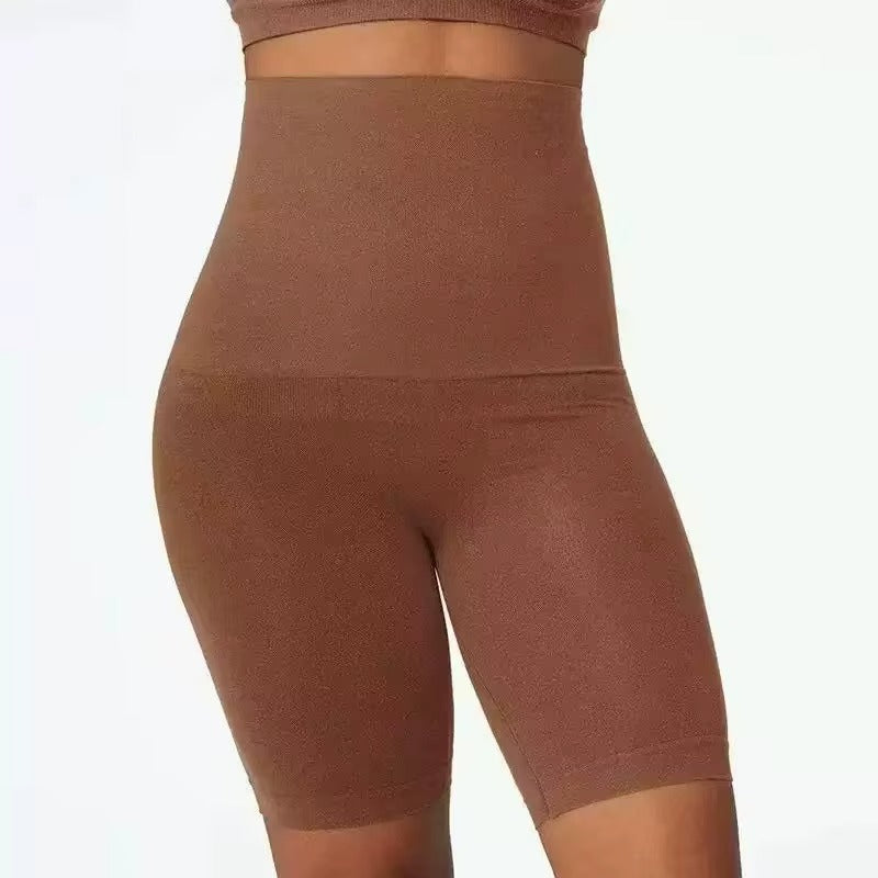 Nylon tummy control shapewear shorts.