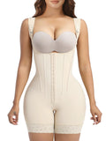 Full-body compression garment with bones for women.