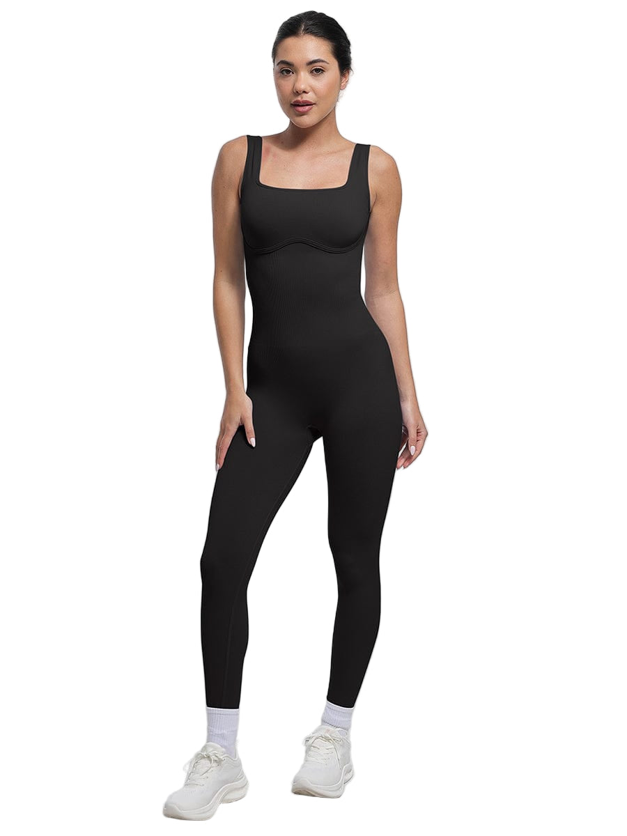 Seamless Square Neck U-Back Shaping Jumpsuit
