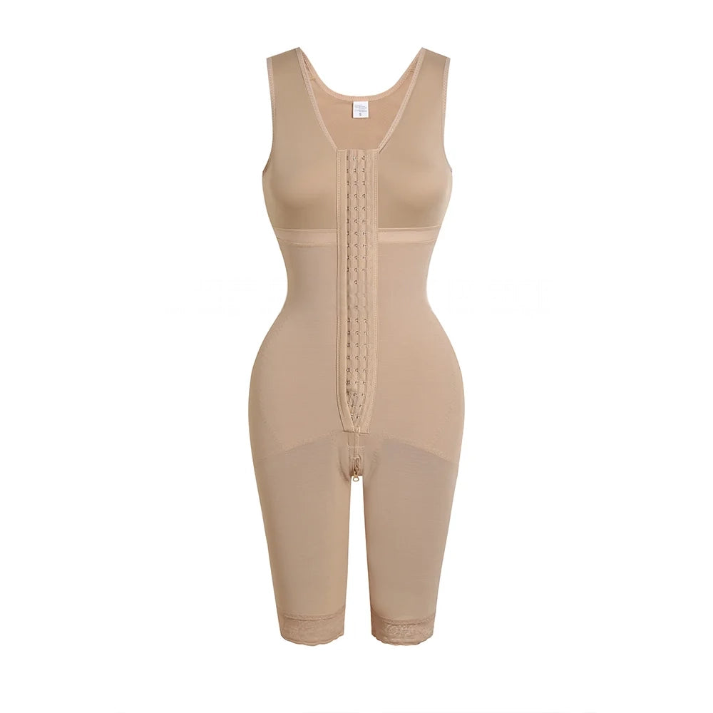 Full Body Shapewear for Women – Firm Compression Faja with Front Closure & Adjustable Bra