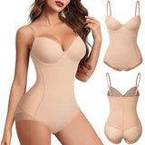 Women's Tummy Control Bodysuit with Butt Lifter & Built-In Bra