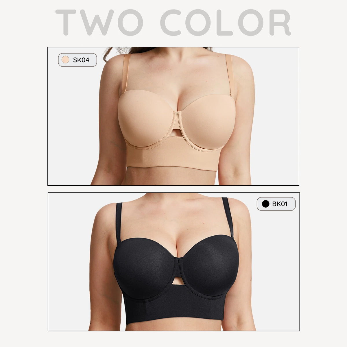 Waistdear OEM Custom Women Longline Strapless Bra Underwire – HEXIN