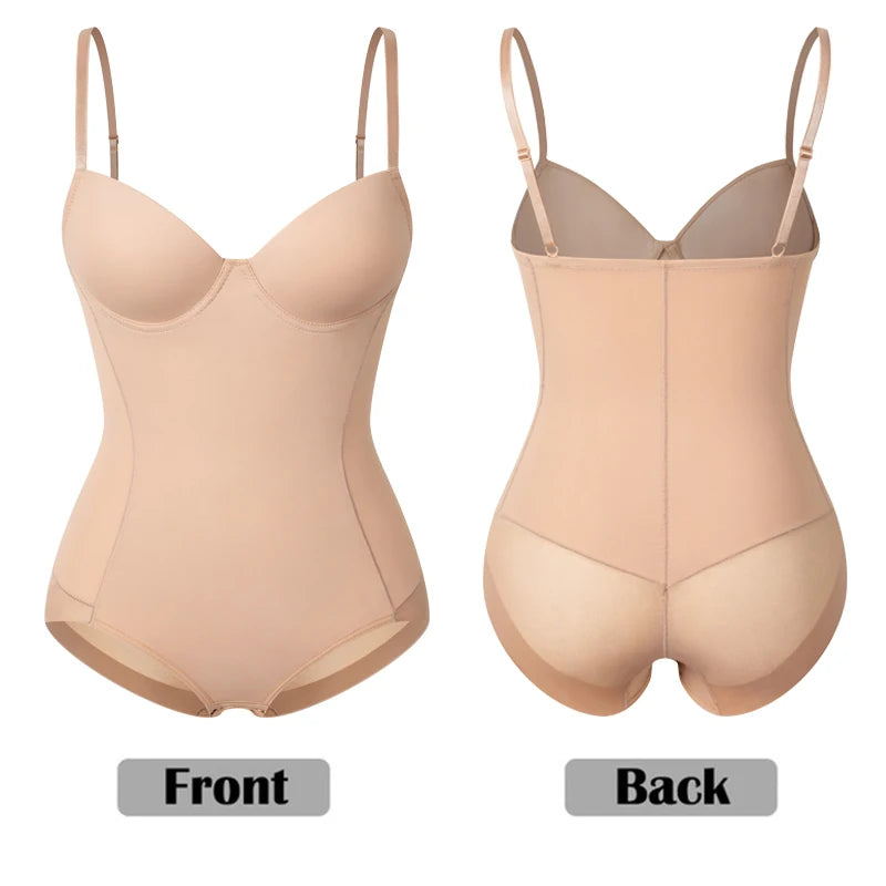 Women's Tummy Control Bodysuit with Butt Lifter & Built-In Bra