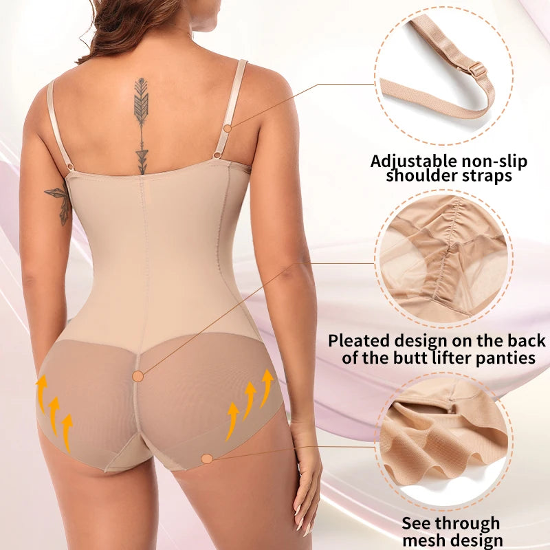 Women's Tummy Control Bodysuit with Butt Lifter & Built-In Bra