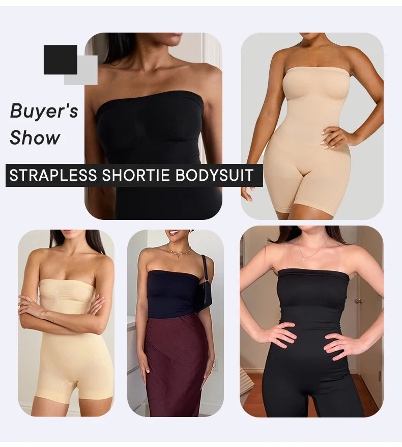 LYNMISS Strapless Detachable Straps Butt Lift Tummy Bodysuit – LYNMISS