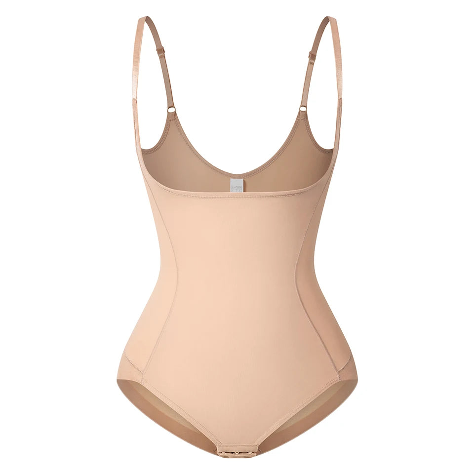 Women's Tummy Control Shapewear Bodysuit – Waist Trainer with Open Bust