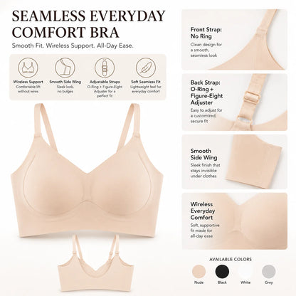 Women Seamless Wireless Molded Cup Bra Adjustable Straps – Sculpt Shape Wear