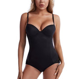 King Mcgreen Star White Bodysuit – Underwire Women’s Shapewear Stretch Silky Solid Color Body Shaper