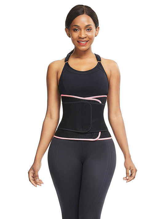 Pink Neoprene Waist Cincher Shapewear with 6 Steel Bones – Fat Burning Slimming Belt