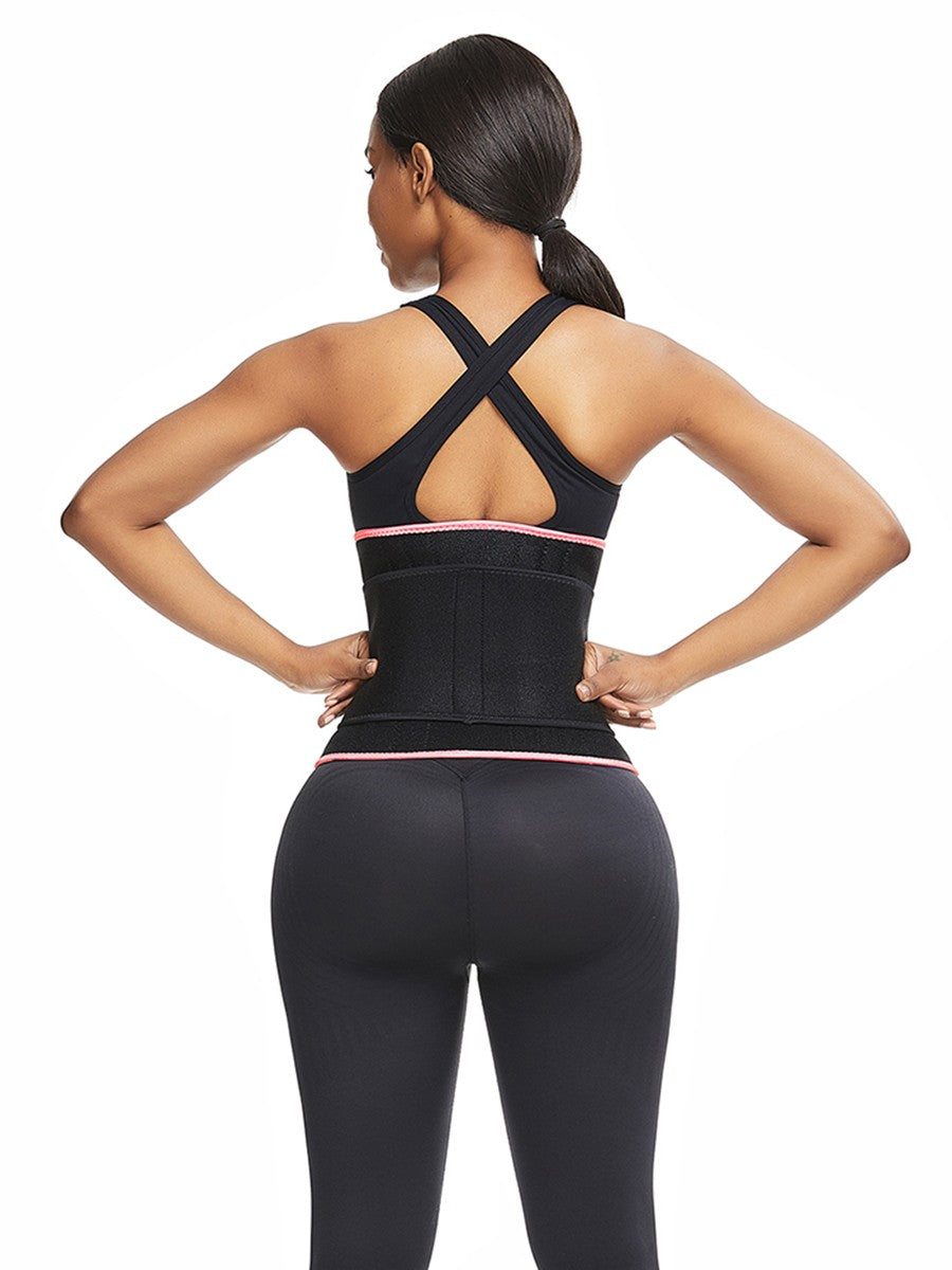 Pink Neoprene Waist Cincher Shapewear with 6 Steel Bones – Fat Burning Slimming Belt