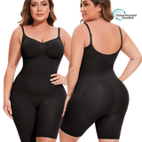 Seamless Black  Shapewear Bodysuit – Tummy Control Waist Sculpting Faja with Eco-Friendly Recycled Nylon