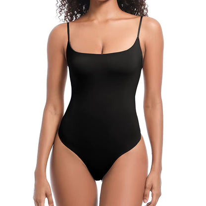 Square-Neck Silk Shaper Bodysuit