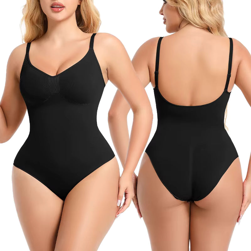 One-Piece Seamless Body Shaper for Women – Backless Waist Slimming Tummy Control Shapewear Bodysuit