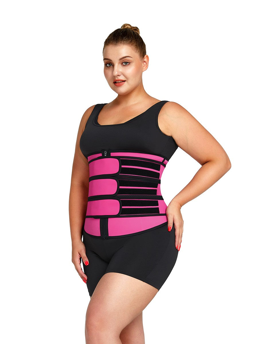 Black Three Belts Latex Waist Trainer Big Size – Highest Compression Shapewear