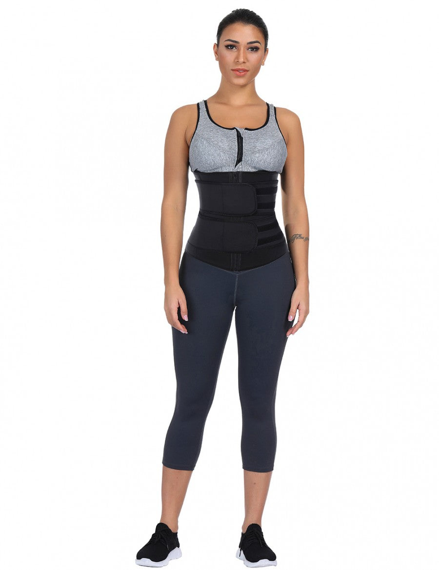 Black Plus Size Latex Waist Trainer – Slimming Tummy Control Weight Loss Belt