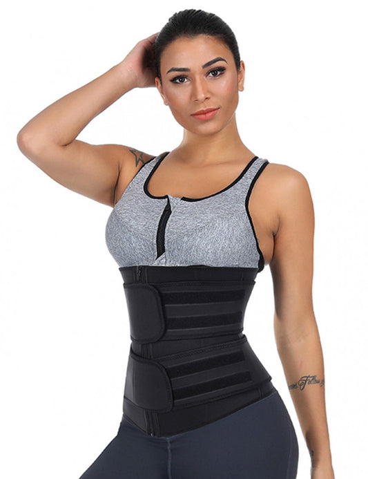 Black Plus Size Latex Waist Trainer – Slimming Tummy Control Weight Loss Belt