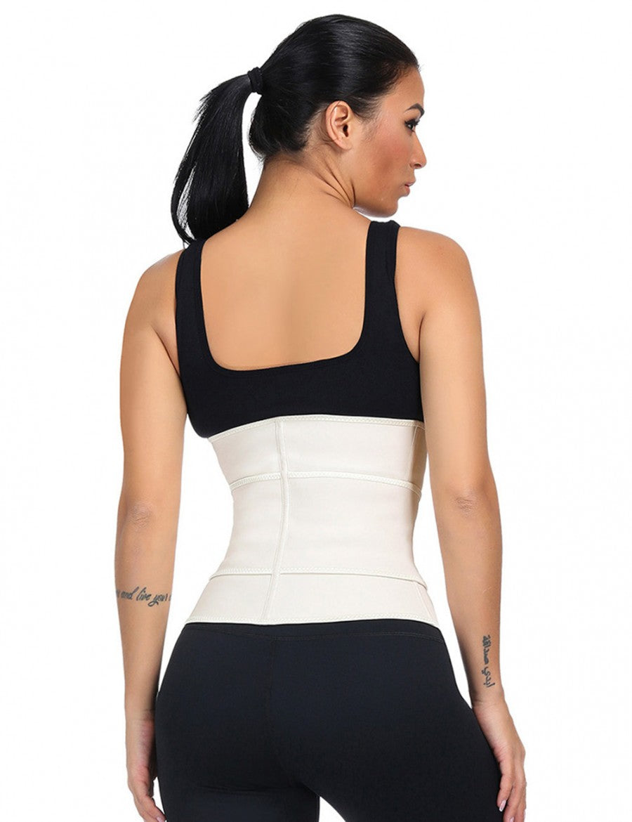 Plus Size Latex Waist Trainer with Zipper – Abdominal Control Fitness Belt