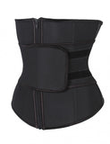 Plus Size Latex Waist Trainer with Zipper – Abdominal Control Fitness Belt