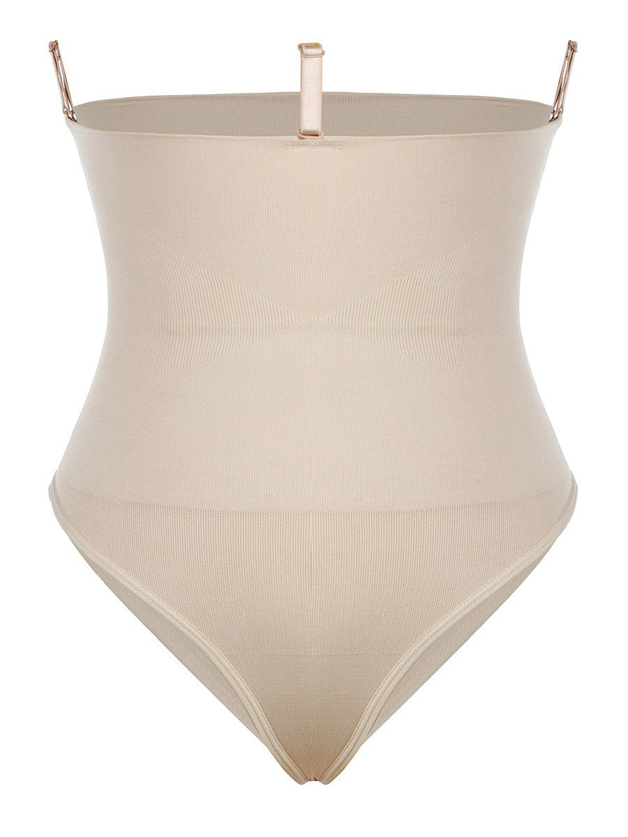 Seamless High Waist Tummy Control Thong – Three Clasps Panty Shaper | Black & Skin Color Shapewear