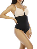 Seamless High Waist Tummy Control Thong – Three Clasps Panty Shaper | Black & Skin Color Shapewear