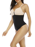 Seamless High Waist Tummy Control Thong – Three Clasps Panty Shaper | Black & Skin Color Shapewear