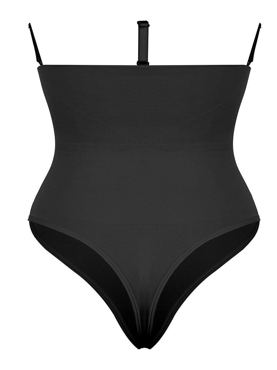 Seamless High Waist Tummy Control Thong – Three Clasps Panty Shaper | Black & Skin Color Shapewear