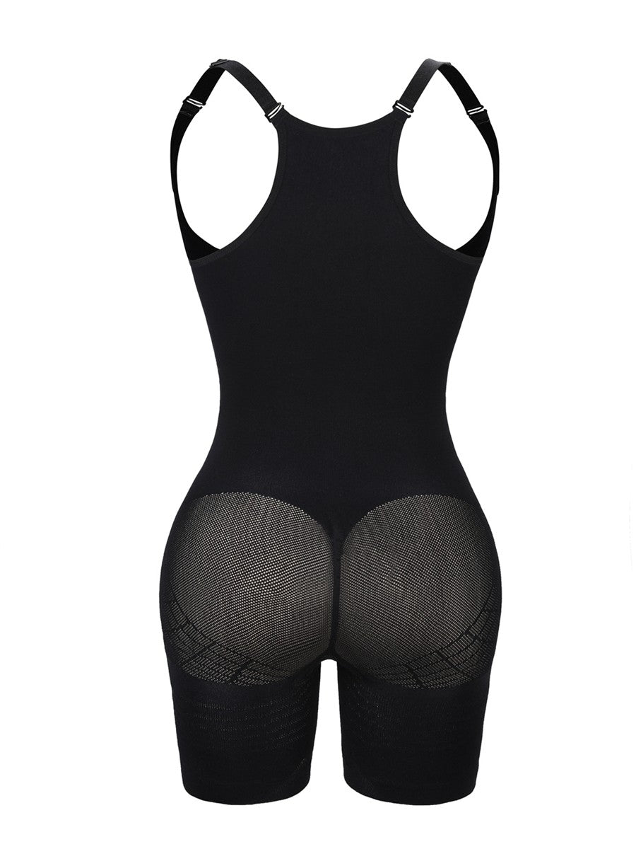 Seamless Plus Size Body Shaper – Elastic Tummy Control with Open Gusset
