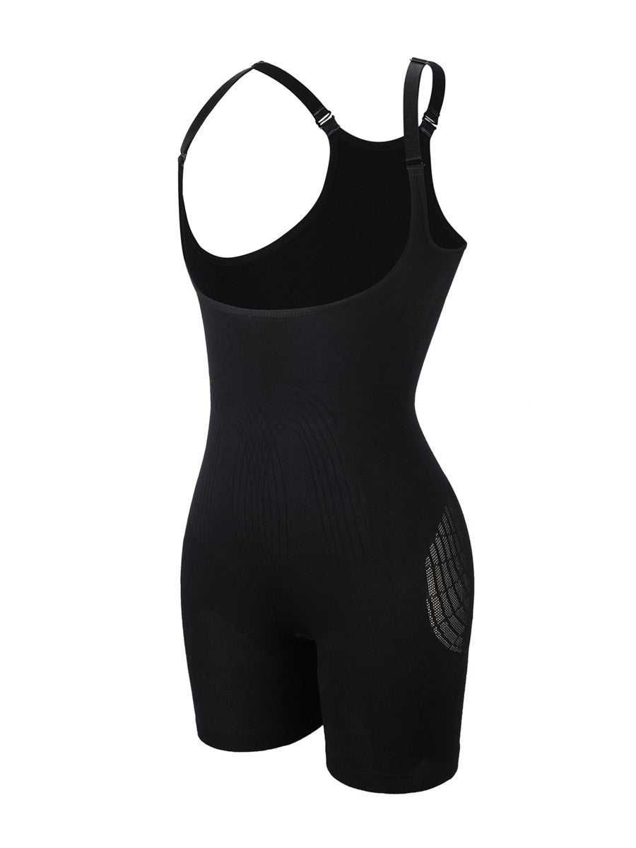 Seamless Plus Size Body Shaper – Elastic Tummy Control with Open Gusset