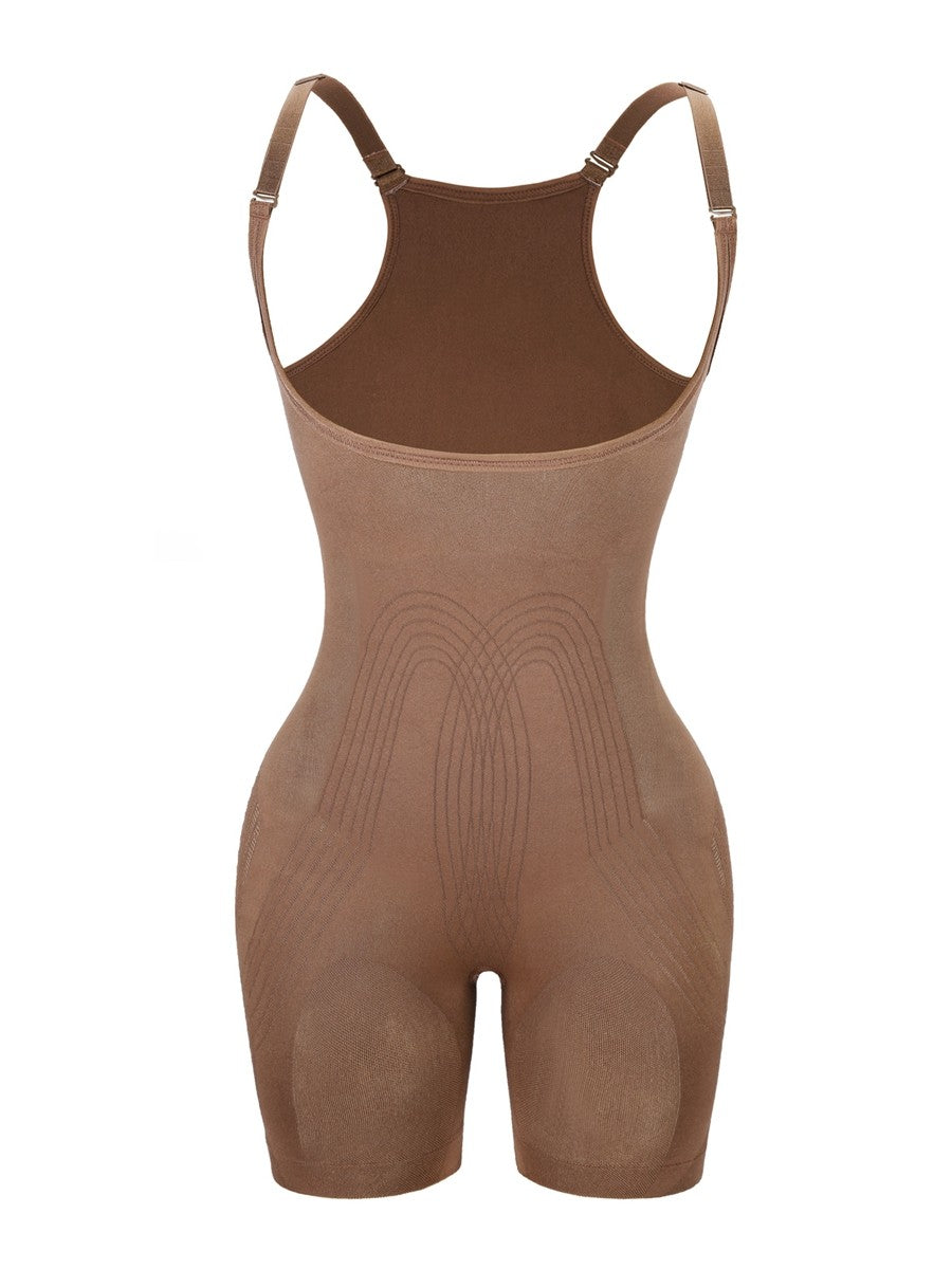 Seamless Plus Size Body Shaper – Elastic Tummy Control with Open Gusset