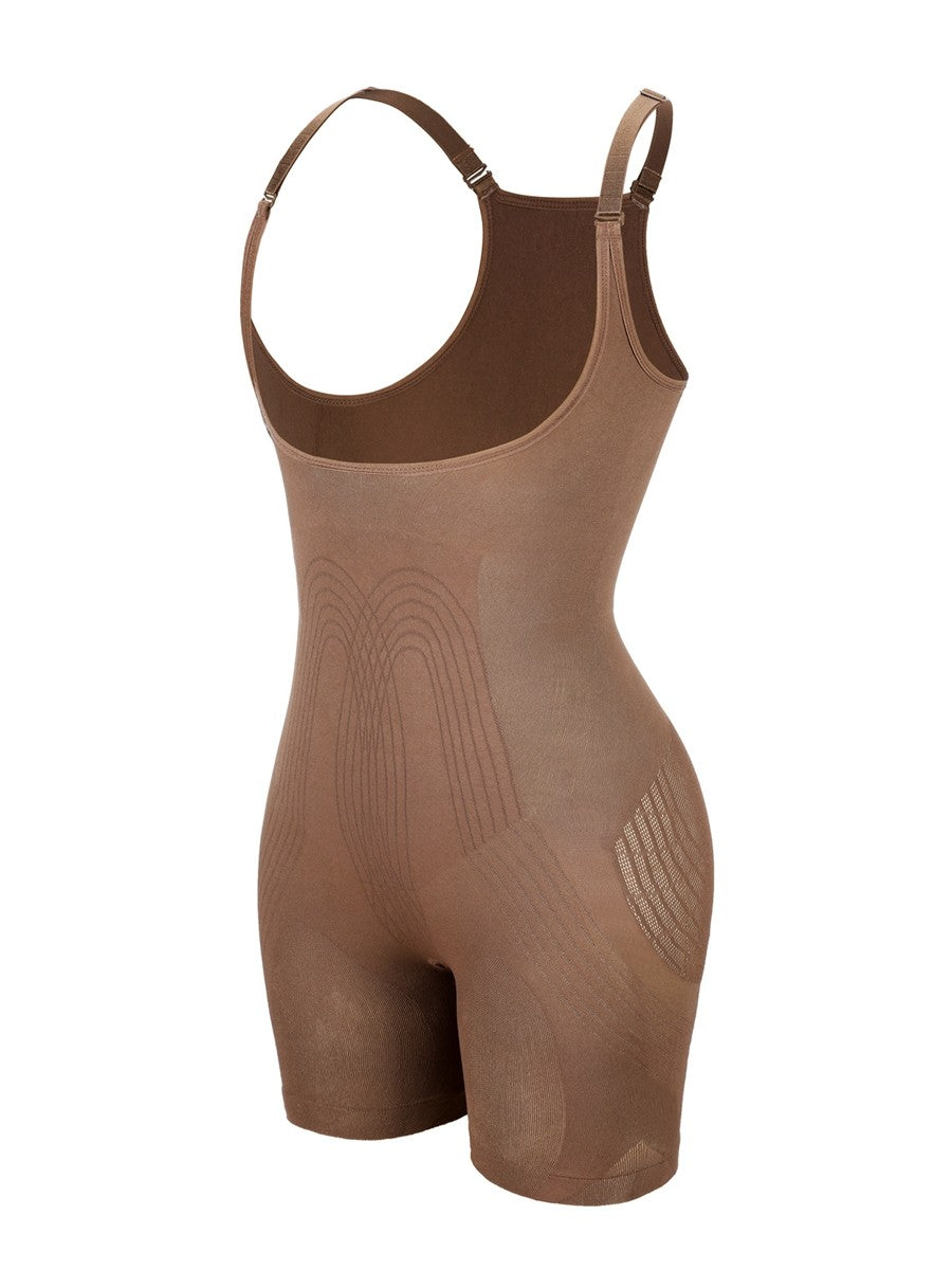 Seamless Plus Size Body Shaper – Elastic Tummy Control with Open Gusset