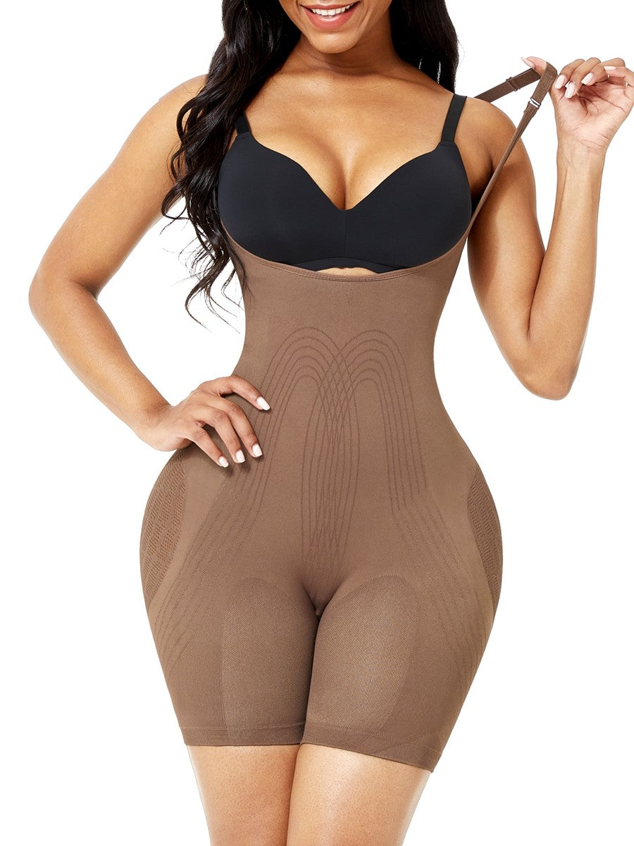 Seamless Plus Size Body Shaper – Elastic Tummy Control with Open Gusset