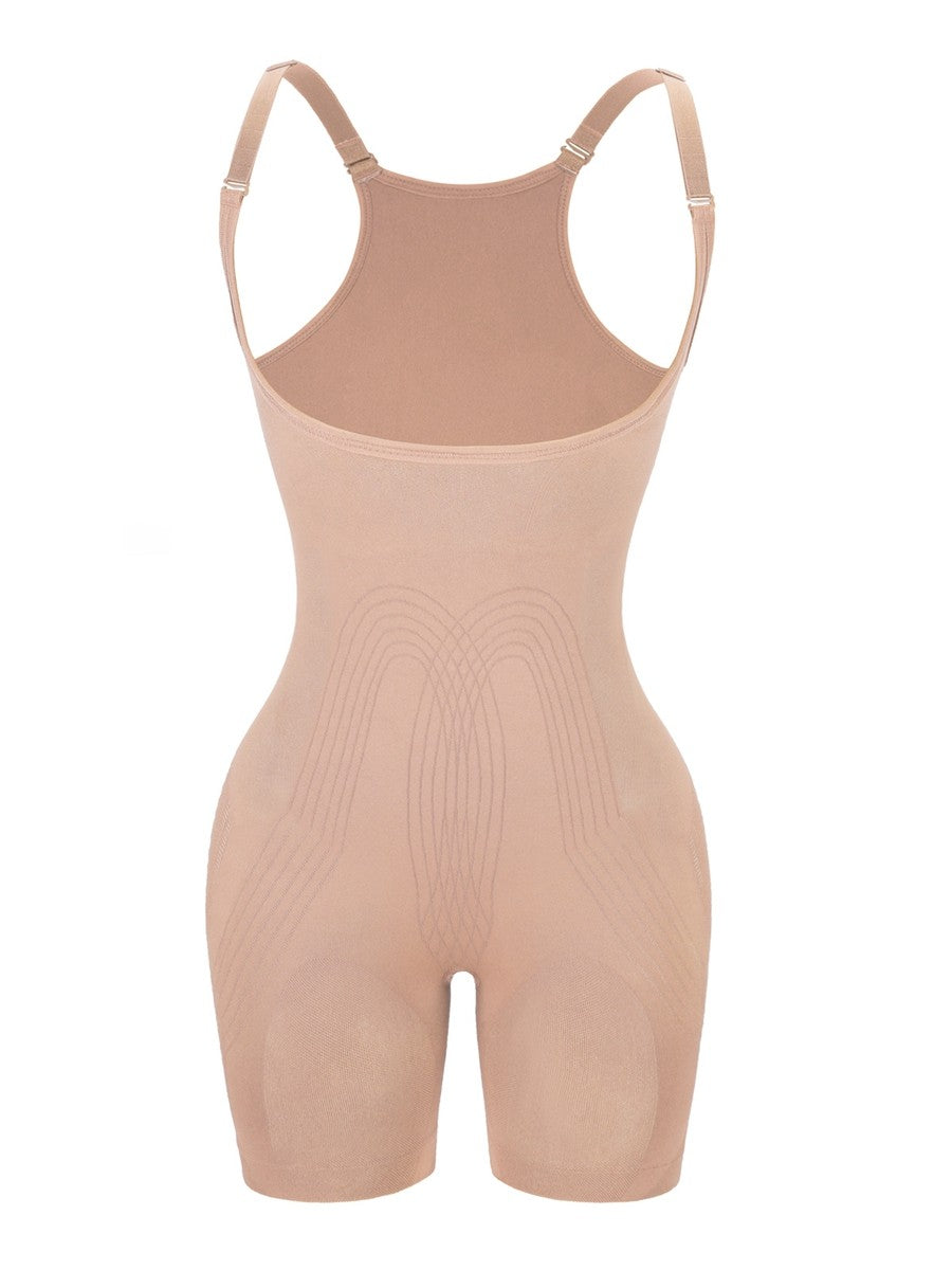 Seamless Plus Size Body Shaper – Elastic Tummy Control with Open Gusset