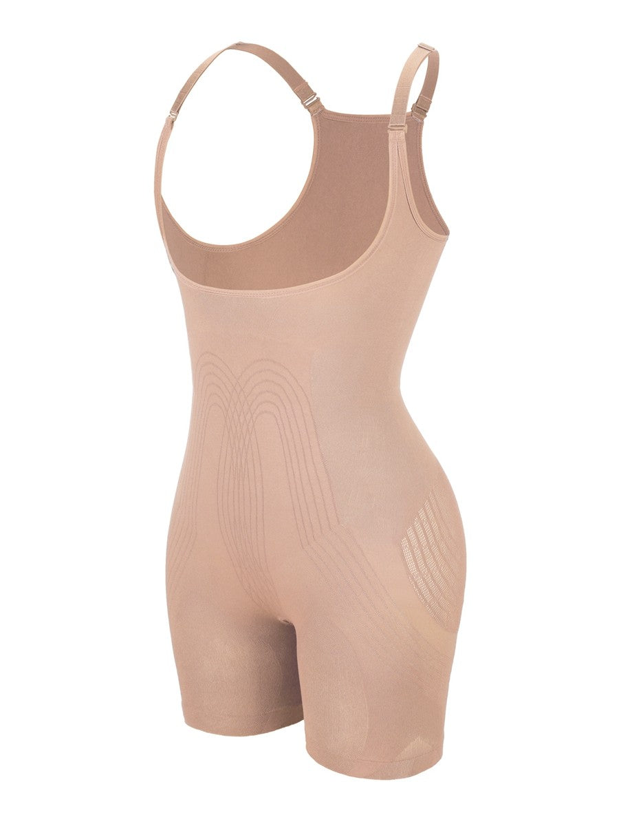 Seamless Plus Size Body Shaper – Elastic Tummy Control with Open Gusset