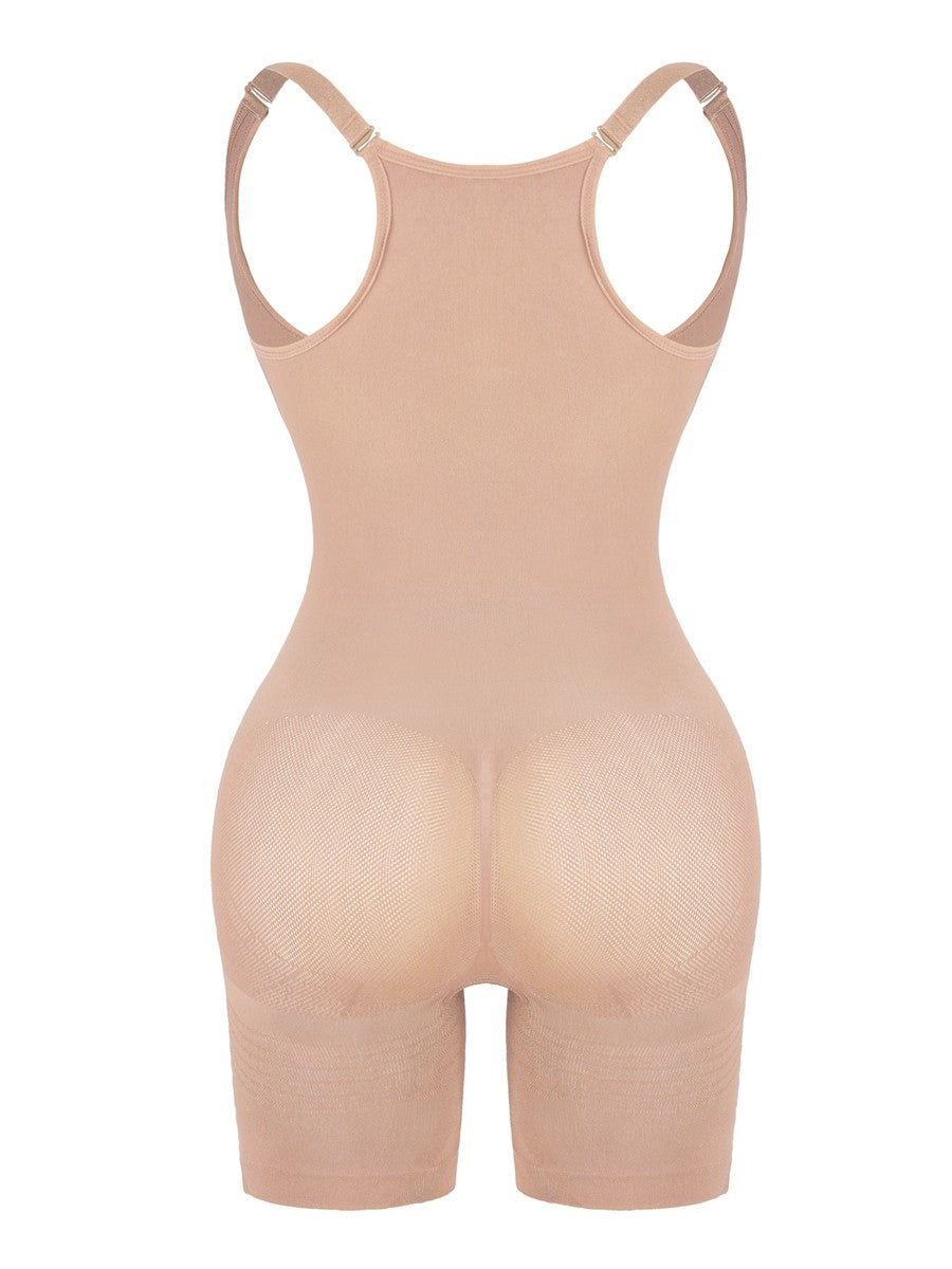 Seamless Plus Size Body Shaper – Elastic Tummy Control with Open Gusset