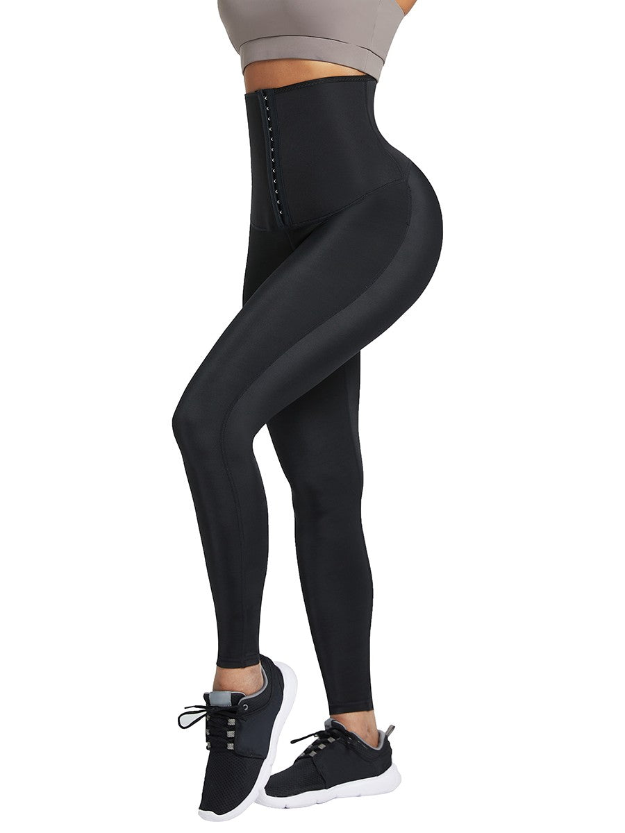 Blue Neoprene High Rise Leggings Shaper with 3 Rows Hooks – Figure Slimmer