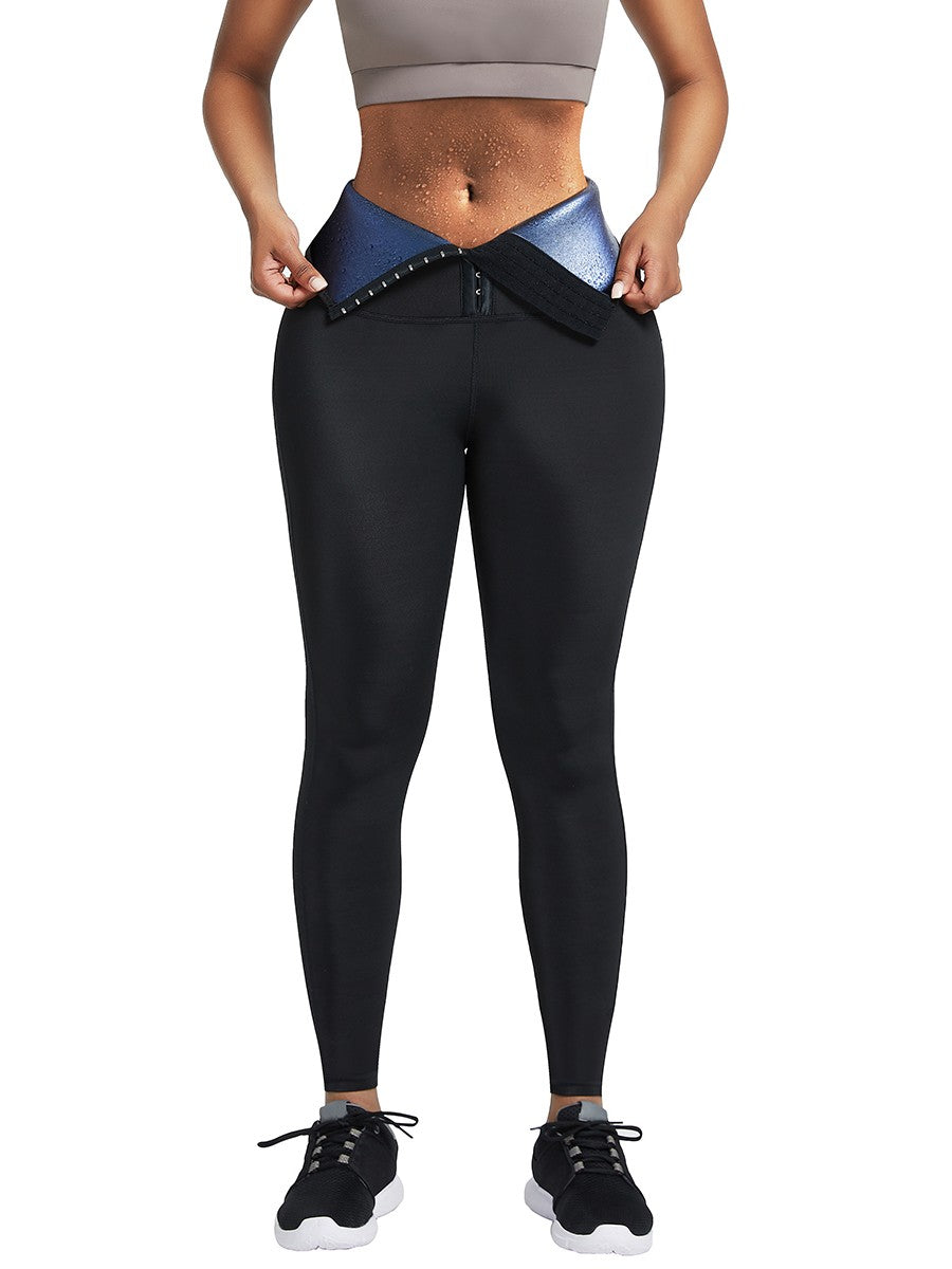 Blue Neoprene High Rise Leggings Shaper with 3 Rows Hooks – Figure Slimmer