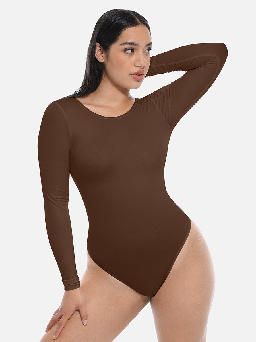 Seamless Long-Sleeve Corset Shapewear Bodysuit